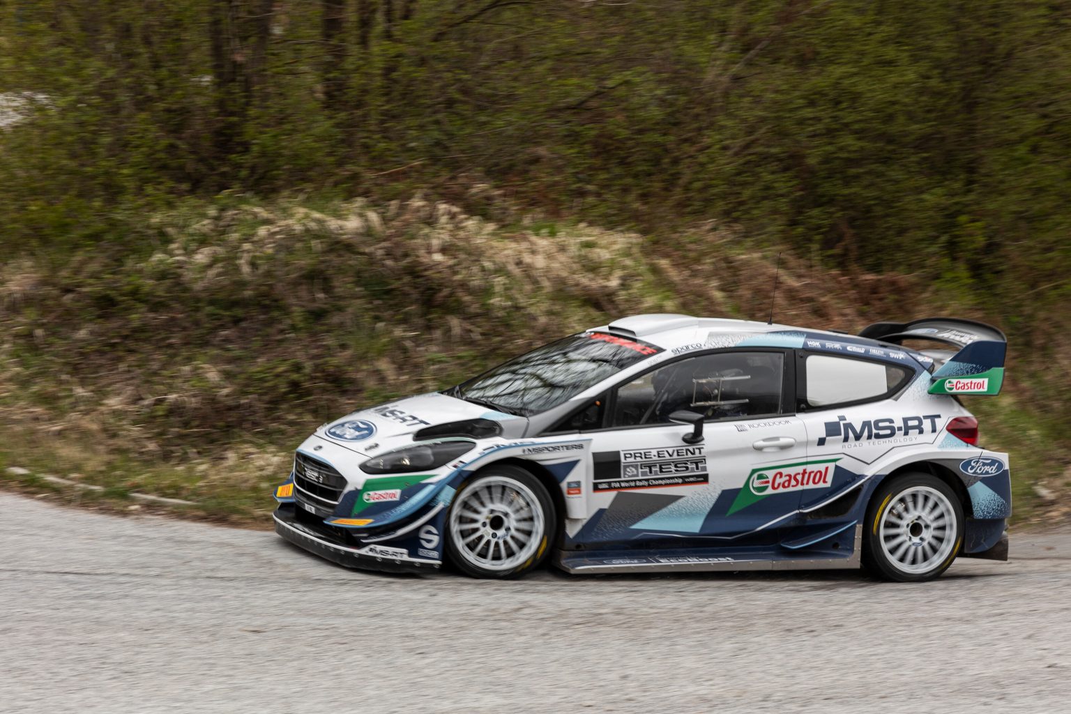 Adrien Fourmaux (driver) and Martin Sinkovic (co-driver) perform during SI WRC co-driving experience with Adrien Fourmaux at Brezova Gora, Croatia on April 17, 2021. // SI202104180001 // Usage for editorial use only //